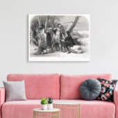 Roger Williams beschermd door de Narragansetts Canvas Afdruk (Insitu (Woonkamer))