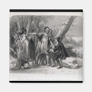 Roger Williams beschermd door de Narragansetts Magneet