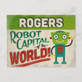 Rogers Arkansas Robot - Funny Briefkaart (Voorkant)