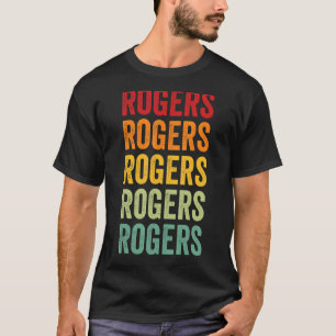 Rogers County Oklahoma Rainbow Text Design T-shirt