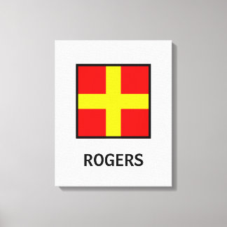 Rogers Familienaam Nautische Vlag Canvas Afdruk