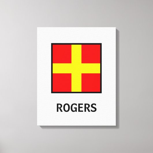 Rogers Familienaam Nautische Vlag Canvas Afdruk (Voorkant)