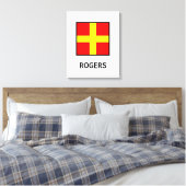 Rogers Familienaam Nautische Vlag Canvas Afdruk (Insitu (Slaapkamer))