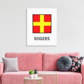 Rogers Familienaam Nautische Vlag Canvas Afdruk (Insitu (Woonkamer))