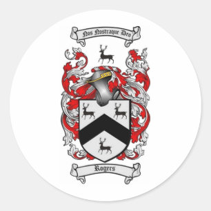 ROGERS Family Crest Ronde Sticker