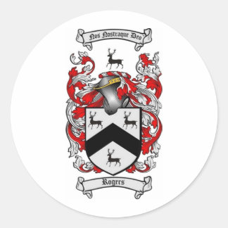 ROGERS Family Crest Ronde Sticker