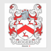 Rogers Family Crest Sticker (Vel)