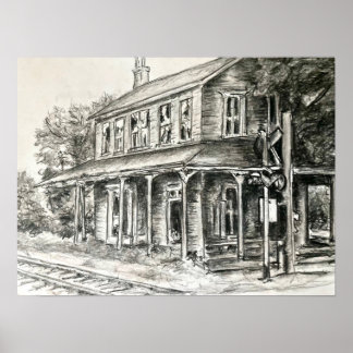 "Roger's Ohio Depot Station " - Potlood Poster