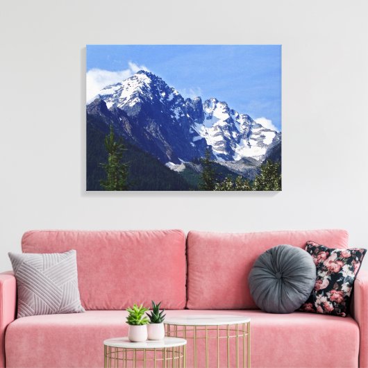 Roger's Pass Summit Stretched Canvas Print (Insitu (Woonkamer))