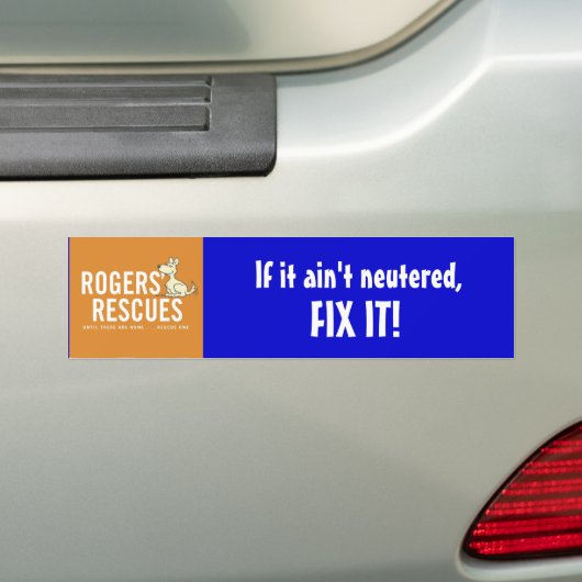 Rogers'Rescueert Neuter Bumpersticker (Op auto)