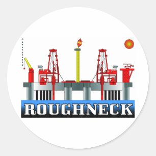 Roghnek, olieveldbok, offshore-olierijg, gas ronde sticker