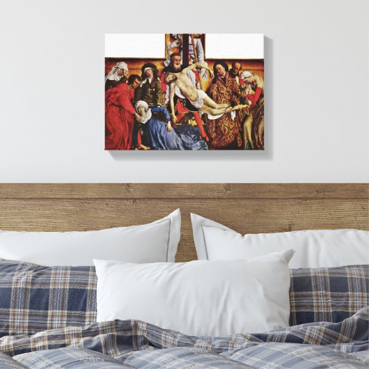 Rogier van der Weyden - Verdaling van het Kruis Canvas Afdruk (Insitu (Slaapkamer))