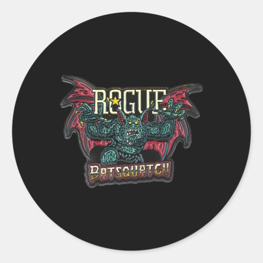 Rogue Ale Batsquatch Ronde Sticker (Voorkant)