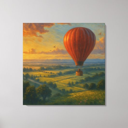 Rogue Balloon Ride - Painterly Illustration Style Canvas Afdruk (Voorkant)