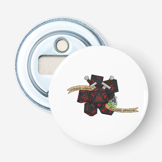 Rogue Dice Design Button Flesopener (Voorkant)