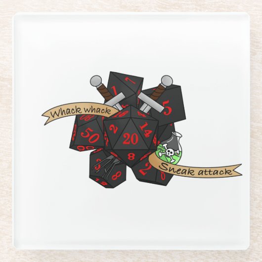 Rogue Dice Design Glazen Onderzetter (Voorkant)