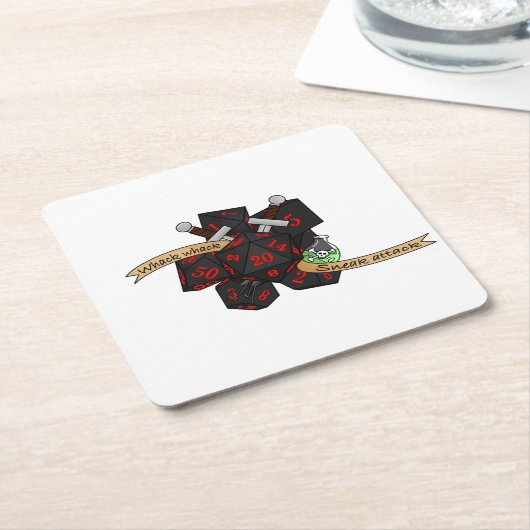 Rogue Dice Design Kartonnen Onderzetters (Schuin)