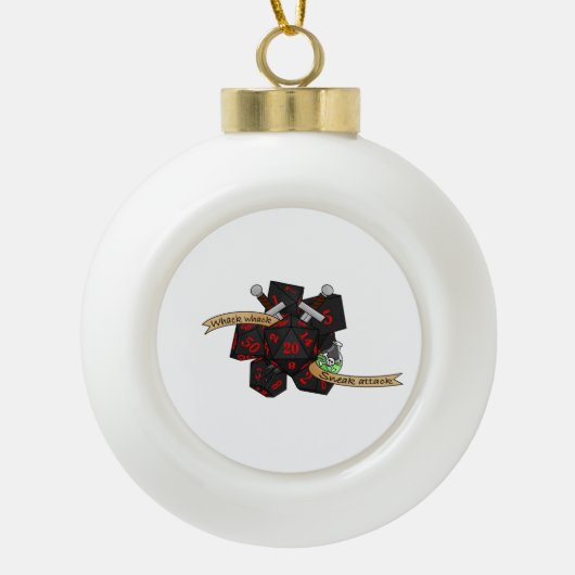 Rogue Dice Design Keramische Bal Ornament (Voorkant)