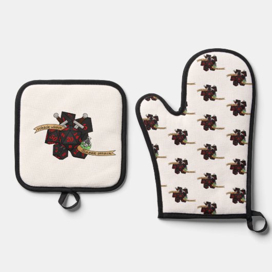 Rogue Dice Design Ovenwant & Pannenlap Set (Voorkant)