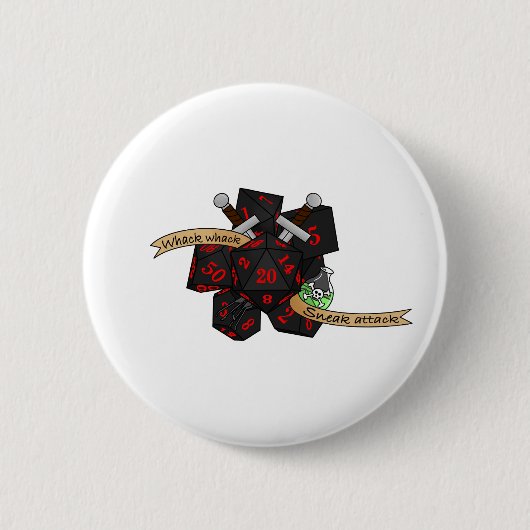Rogue Dice Design Ronde Button 5,7 Cm (Voorkant)