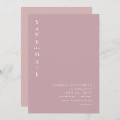 ROGUE Dusty Blush Pink Mauve Save the Date Kaart (Voorkant / Achterkant)