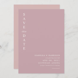 ROGUE Dusty Blush Pink Mauve Save the Date Kaart