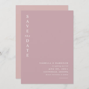 ROGUE Dusty Blush Pink Mauve Save the Date Kaart