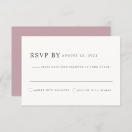 ROGUE Dusty Blush Pink Mauve Wedding RSVP Kaart