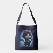 Rogue Feline Fantasy Avontuur Crossbody Tas (Achterkant)
