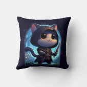 Rogue Feline Fantasy Avontuur Kussen (Achterkant)