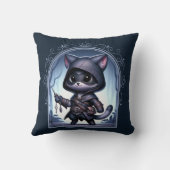 Rogue Feline Fantasy Avontuur Kussen (Achterkant)