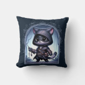Rogue Feline Fantasy Avontuur Kussen (Voorkant)