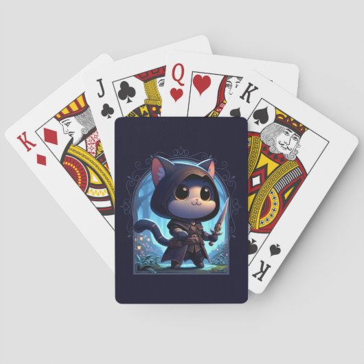 Rogue Feline Fantasy Avontuur Pokerkaarten (Achterkant)