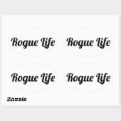 Rogue Life White Ovale Sticker (Vel)