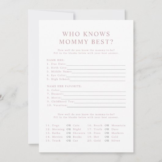 ROGUE Modern Dusty Roos die mama het beste spel ke Kaart (Voorkant)