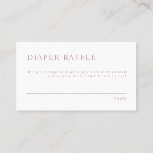 ROGUE Modern Dusty Roos Pink Diaper Raffle Ticket (Voorkant)