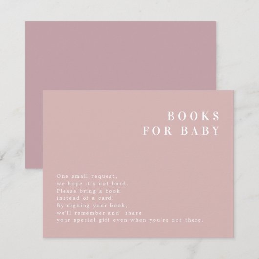 ROGUE Modern Stof Roze Blush Boeken voor Baby Kaar Kaart (Voorkant / Achterkant)