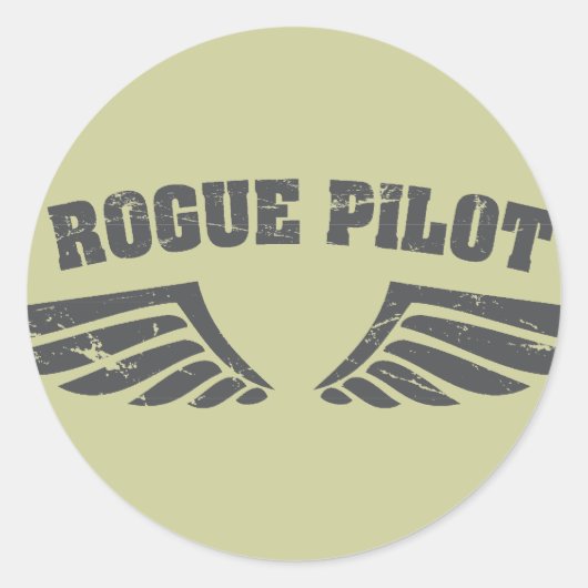 Rogue Pilot Wings Ronde Sticker (Voorkant)