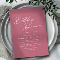 Rogue Pink Mauve | Elegant Girly Verjaardagsdiner