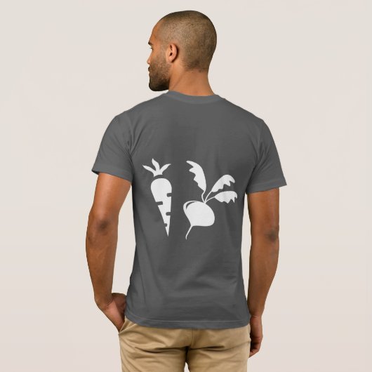 Rogue Radish Boerderij Canvas T-shirt met Mannen (Achterkant volledig)