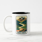 Rogue River Oregon Kleuren Tweekleurige Koffiemok (Links)