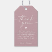 ROGUE Stof Roze Blush Roze Dank Je Favor Cadeaulabel (Voorkant)
