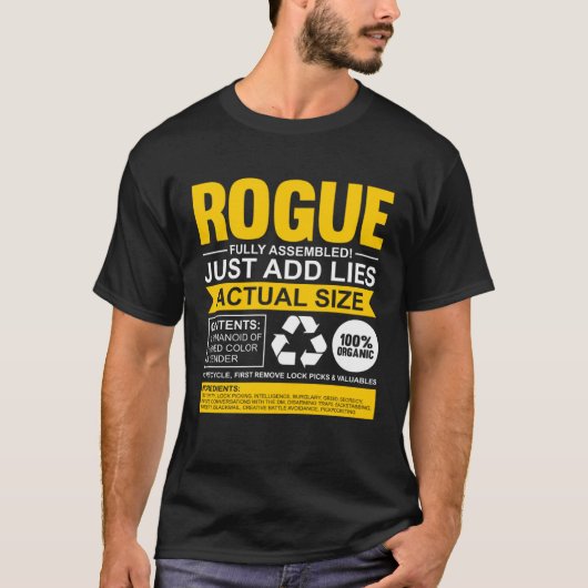 Rogue Volledig geassembleerde Gamer Rogue met teke T-shirt (Voorkant)