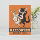 Roguish cat rabbit CC1156 Halloween verjaardagsfee Kaart (Staand voorkant)