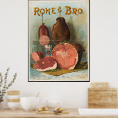 Rohe & Bro Antiek Meat Advertentie Poster (Keuken)