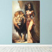 Roho ya Mnyama, Afrikaanse godin van de dieren, Af Canvas Afdruk (Insitu (Houten vloer))