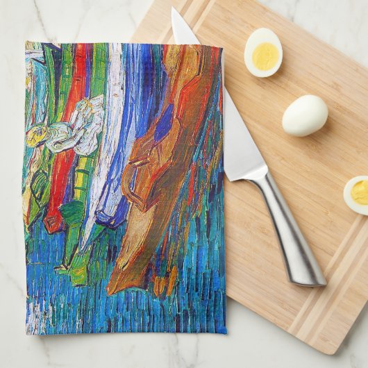 Roiende boten aan de oevers van de Oise Theedoek (Quarter Fold)