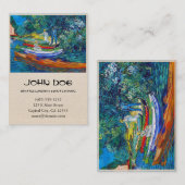 Roiende boten aan de oevers van de Oise Visitekaartje (Voorkant / Achterkant)