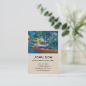 Roiende boten aan de oevers van de Oise Visitekaartje (Staand voorkant)