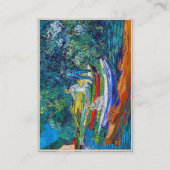 Roiende boten aan de oevers van de Oise Visitekaartje (Achterkant)